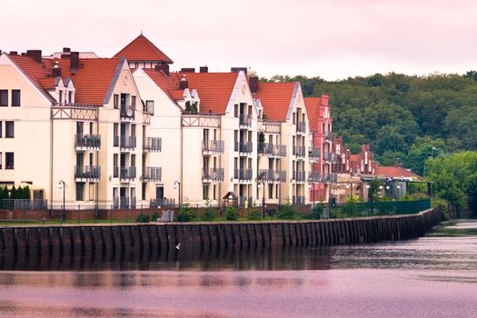 Housing estate at the river shore
