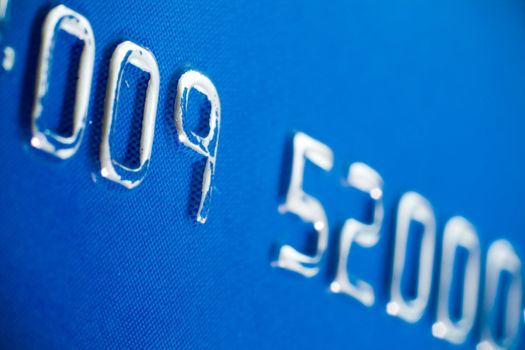 Macro close-up of plastic credit card

