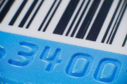 Macro close-up of plastic credit card
