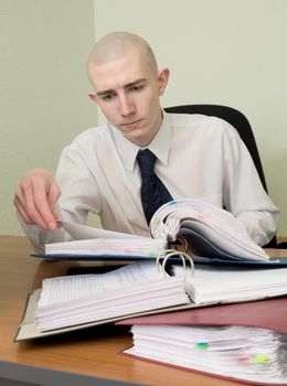 The bookkeeper on a workplace at office