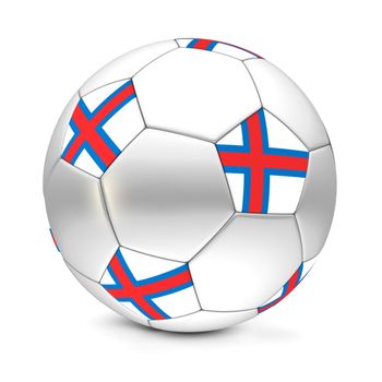 shiny football/soccer ball with the flag of Faroe Islands on the pentagons