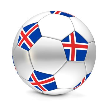 shiny football/soccer ball with the flag of Iceland on the pentagons