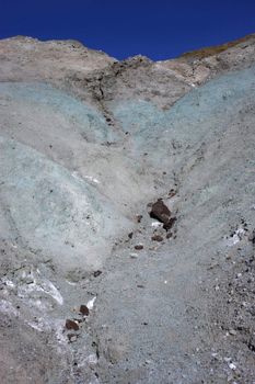 green clay mineral deposits in Death Valley National Park