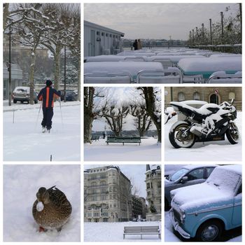 Geneva winter and landscape collage