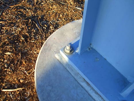 Close up of a concrete bolt.