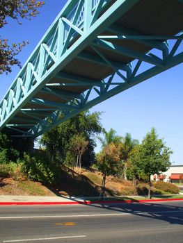 Small bridge built over the road.