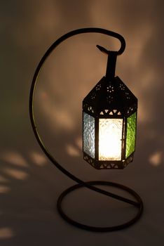 Morrocan lamp with candlelight