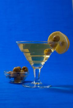 Vermouth cocktail served with olives