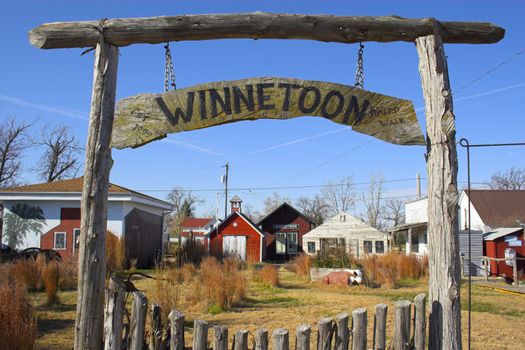 Fragment of historic farm town of Winnetoon