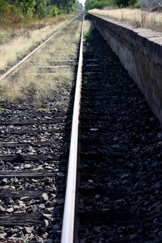 Railway tracks disappearing in the distance