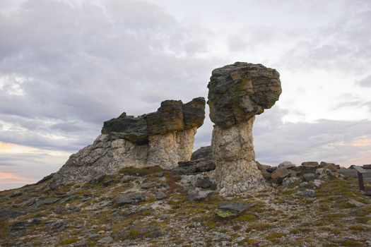 Rare geological formation on the top of the Cordeliers Rockies