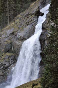 "Krimmler Wasserfaelle", the highest waterfalls of europe in Krimml, Austria