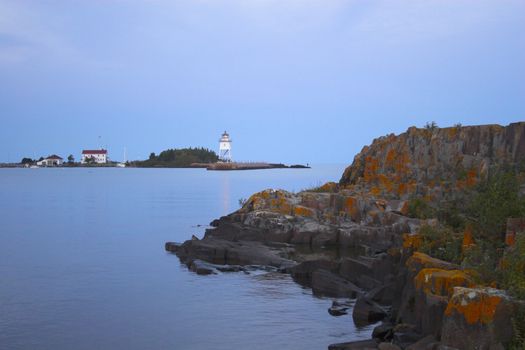 Scenic fragment of the town of Grand Marais, Minnesota