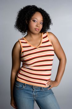 Beautiful young black casual woman