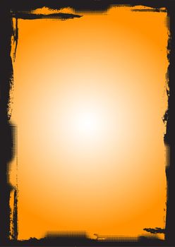 Full Page black border with fading circles (Transparent vector so it can be overlaid onto other graphics and images)