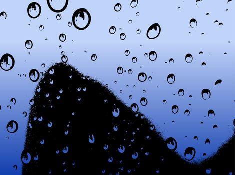 Water Droplets Rising - Vector illustration
