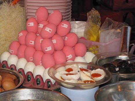 Food, sold at a local market in Bangkok, Thailand. 