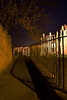 path around the cemetery of Melrose abbey