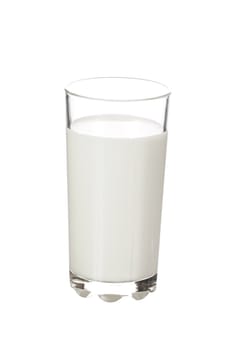 glass with milk isolated on white background