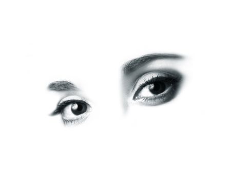 Female beautiful eyes isolated on white