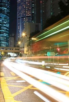 traffic in city at night