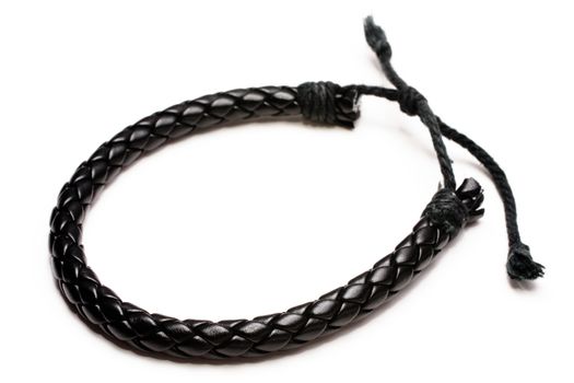 black bracelet on white