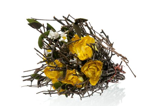 Beautiful flower bouquet isolated on white background.