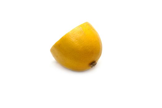 Half of the lemon, cut dry on white background