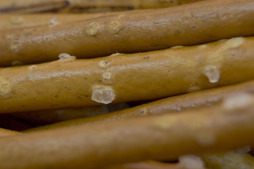 Baked breadstick with salt, the photo is made by close up