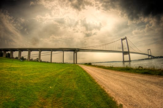 The bridge across the Lilleb�lt/Little Belt between Jutland and Fyn in Denmark.
