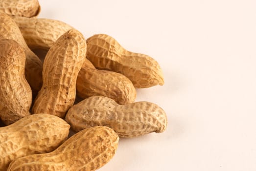 Peanut background arrangement with copy space to the right