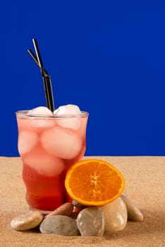Summer breeze cocktail served on the beach