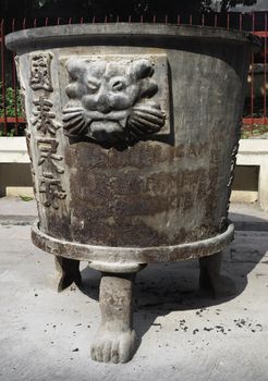 Japan metal vase in indonesia religious place