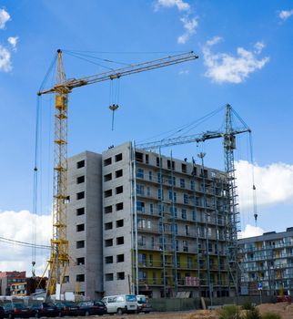 construction of a modern residential building