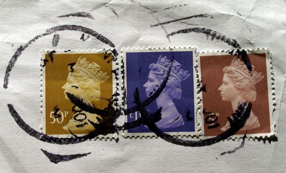 Range of British postage stamps from the UK