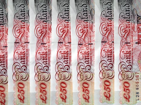 Detail of British Pounds banknotes money