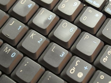 Detail of keys on a computer keyboard