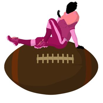 Female football player art illustration silhouette on a white background