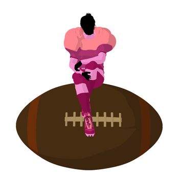 Female football player art illustration silhouette on a white background