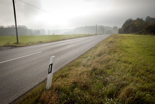 An image of an autumn road in bavaria germany