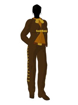 Female mariachi illustration silhouette illustration on a white background