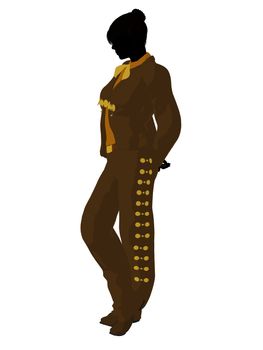 Female mariachi illustration silhouette illustration on a white background