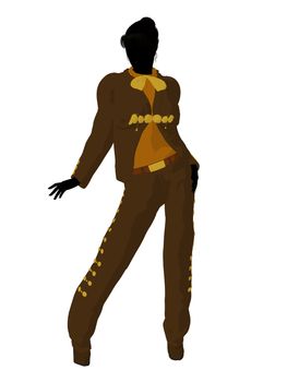 Female mariachi illustration silhouette illustration on a white background