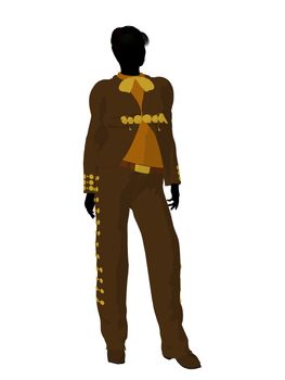 Female mariachi illustration silhouette illustration on a white background