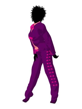 African american female mariachi illustration silhouette illustration on a white background