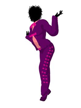 African american female mariachi illustration silhouette illustration on a white background