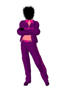 African american female mariachi illustration silhouette illustration on a white background