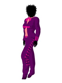 African american female mariachi illustration silhouette illustration on a white background