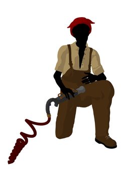 Female mechanic illustration silhouette on a white background