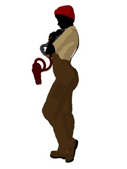 Female mechanic illustration silhouette on a white background